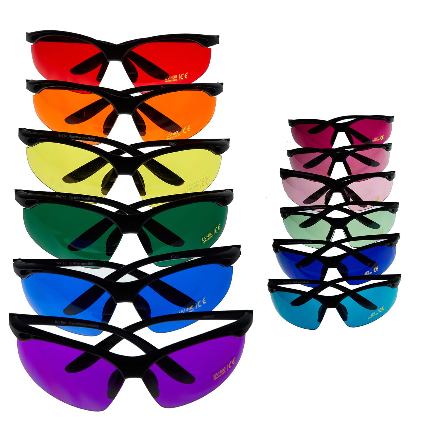 10teiliger Farbbrillensatz Sport: 6+4 Farbbrillen Set sportlich