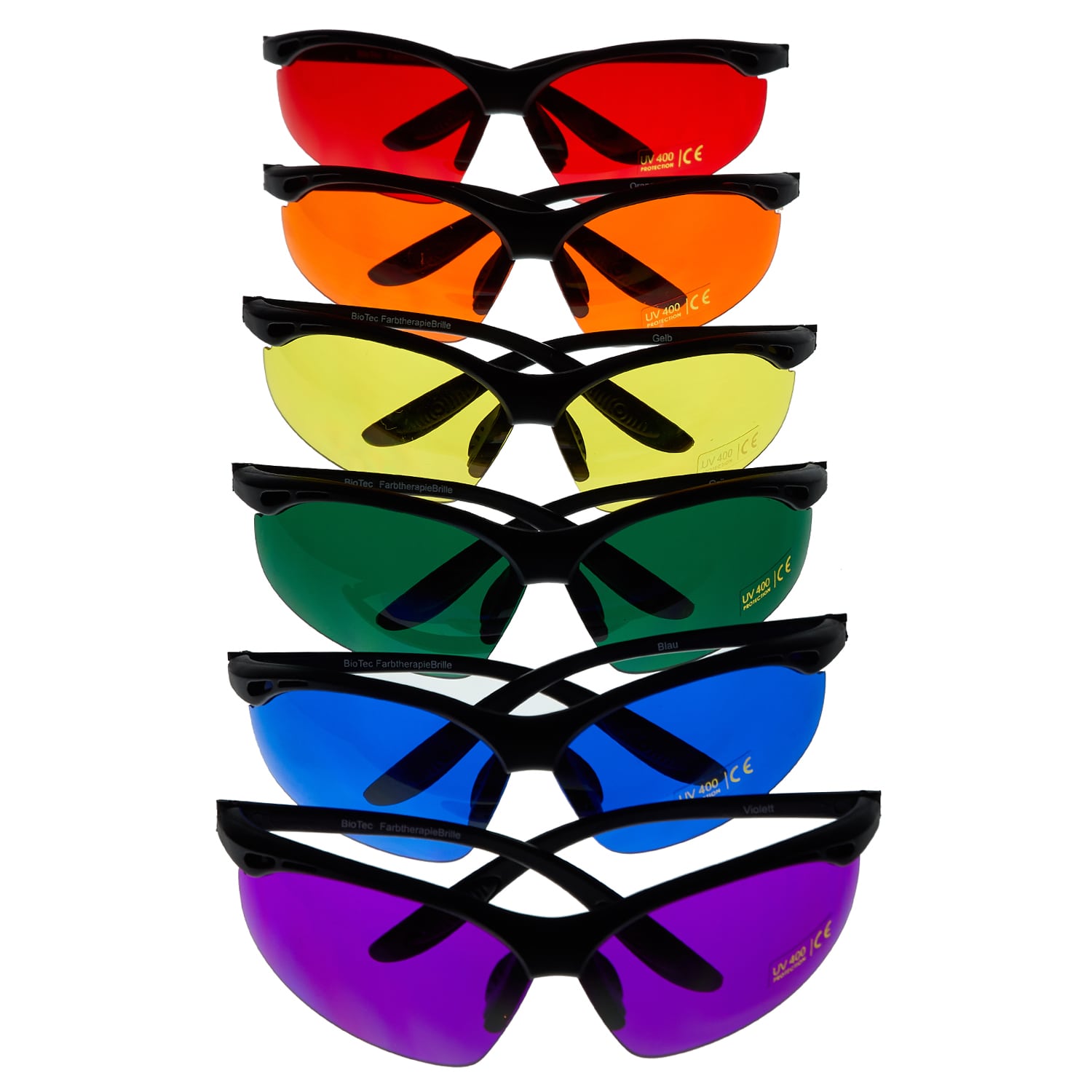 6teiliges Farbbrillenset Sport Farbbrillen 6teiliges Set sportlich