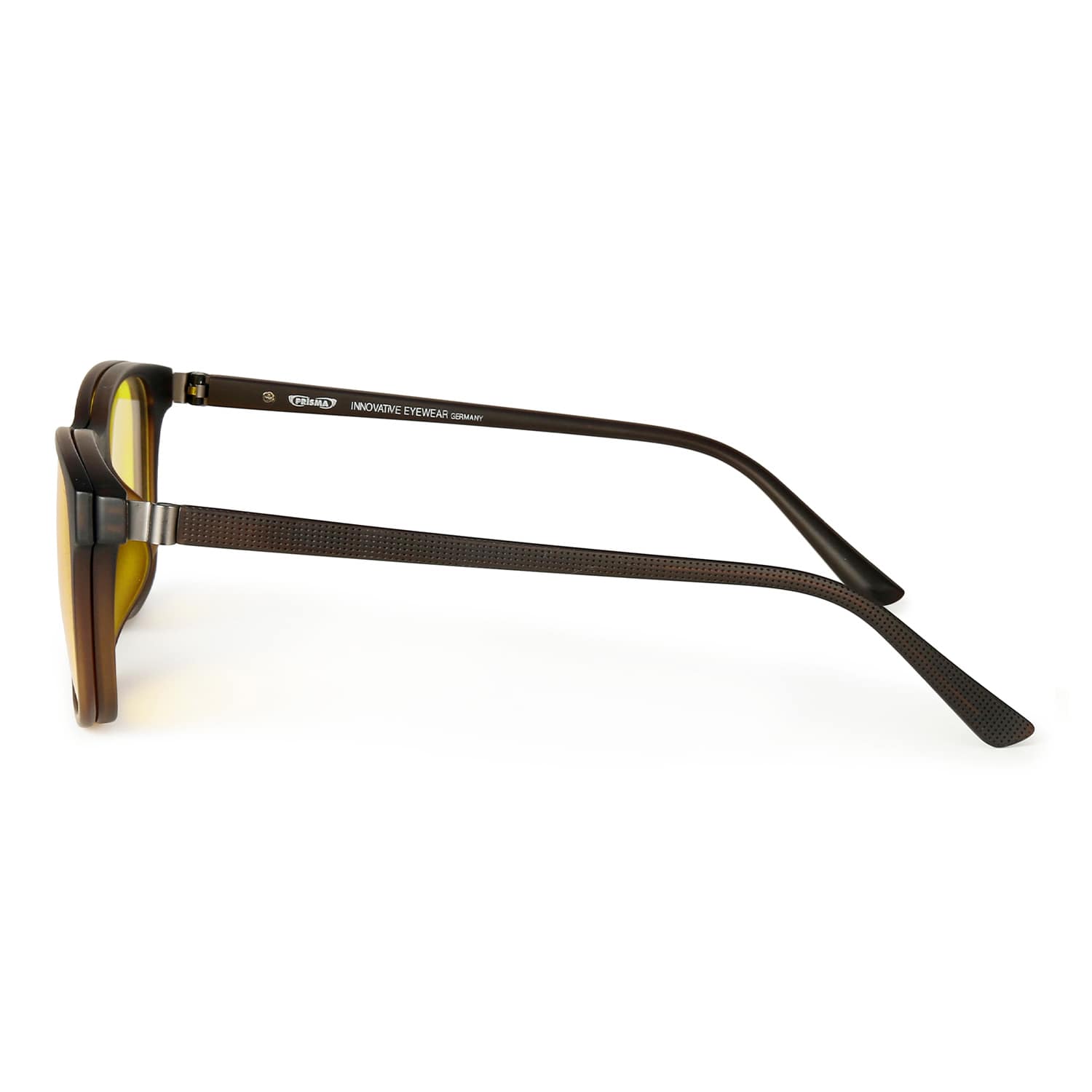 Side view of PRiSMA VARIA1 DRIVE85 driving glasses – high-quality Grilamid temples, flexible metal hinges, UV400 protection, and blue light filter for clear vision