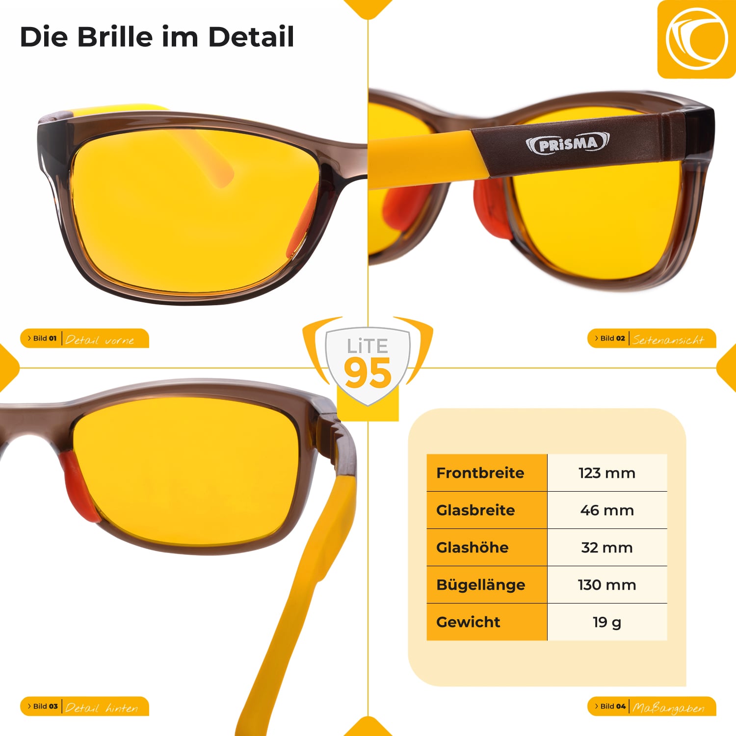 Abmessungen Bildschirmbrille Kids3 Lite