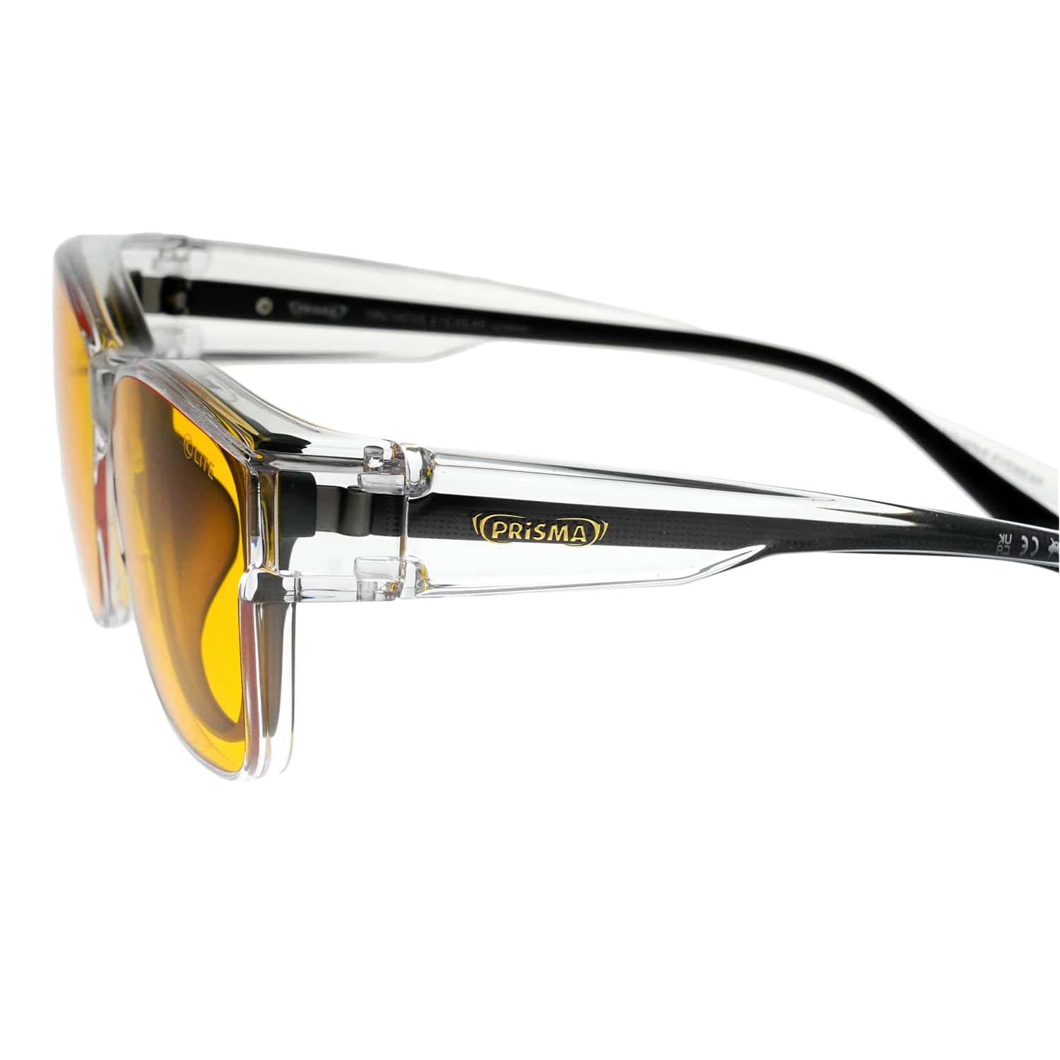 Seitenansicht der LiTE95 OVER1 Überziehbrille  über Korrekturbrille für den idealen Blaulichschutz