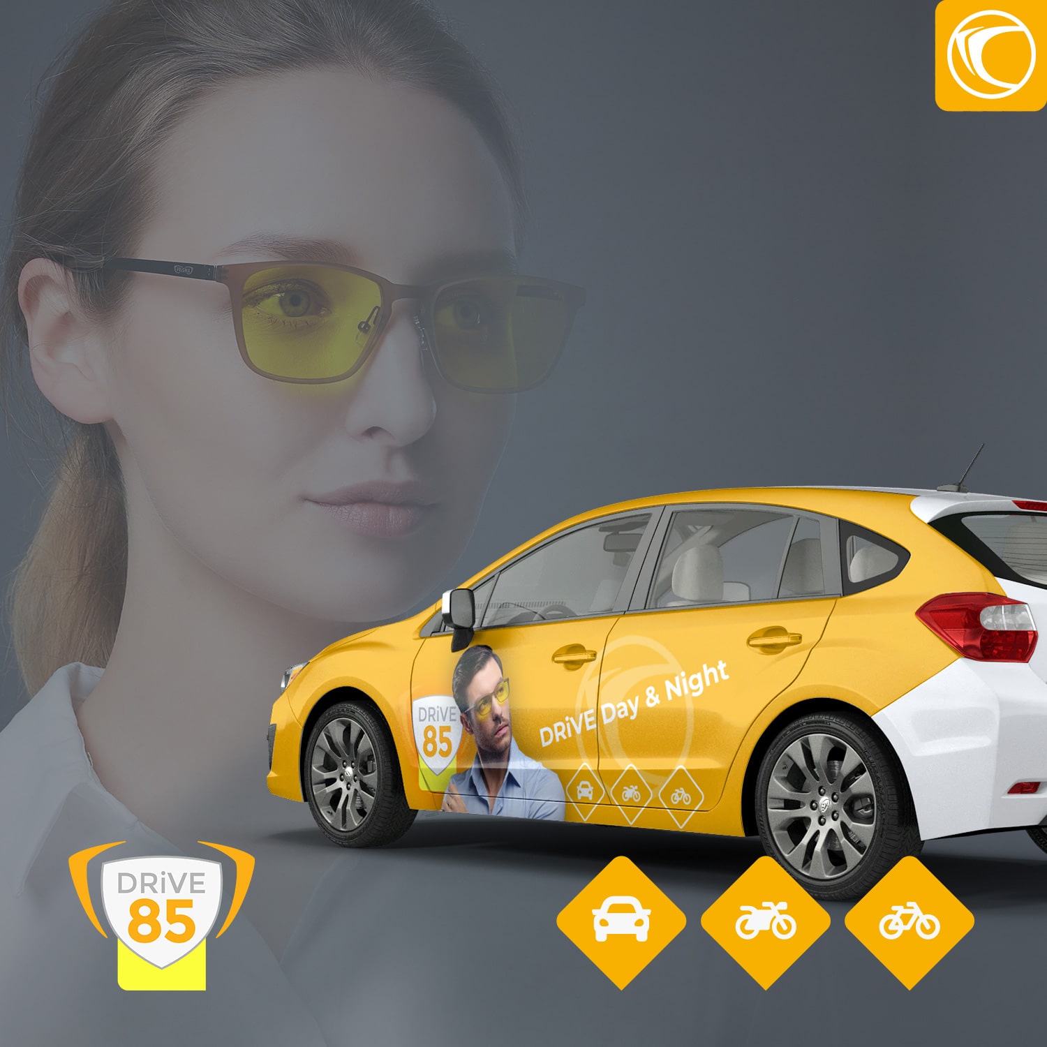 PRiSMA FRANKFURT DRIVE85 driving glasses with amber lenses – stylish blue light protection glasses for safe driving day and night