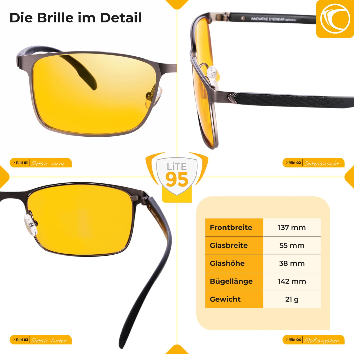 Abmessungen Bildschirmbrille Limburg Lite