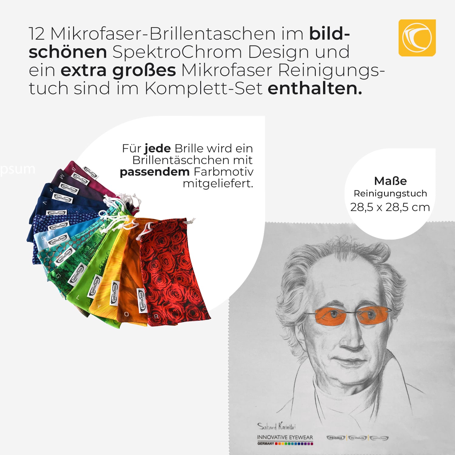 SpektroChrom Farbbrillen Mikrofaser Brillentücher