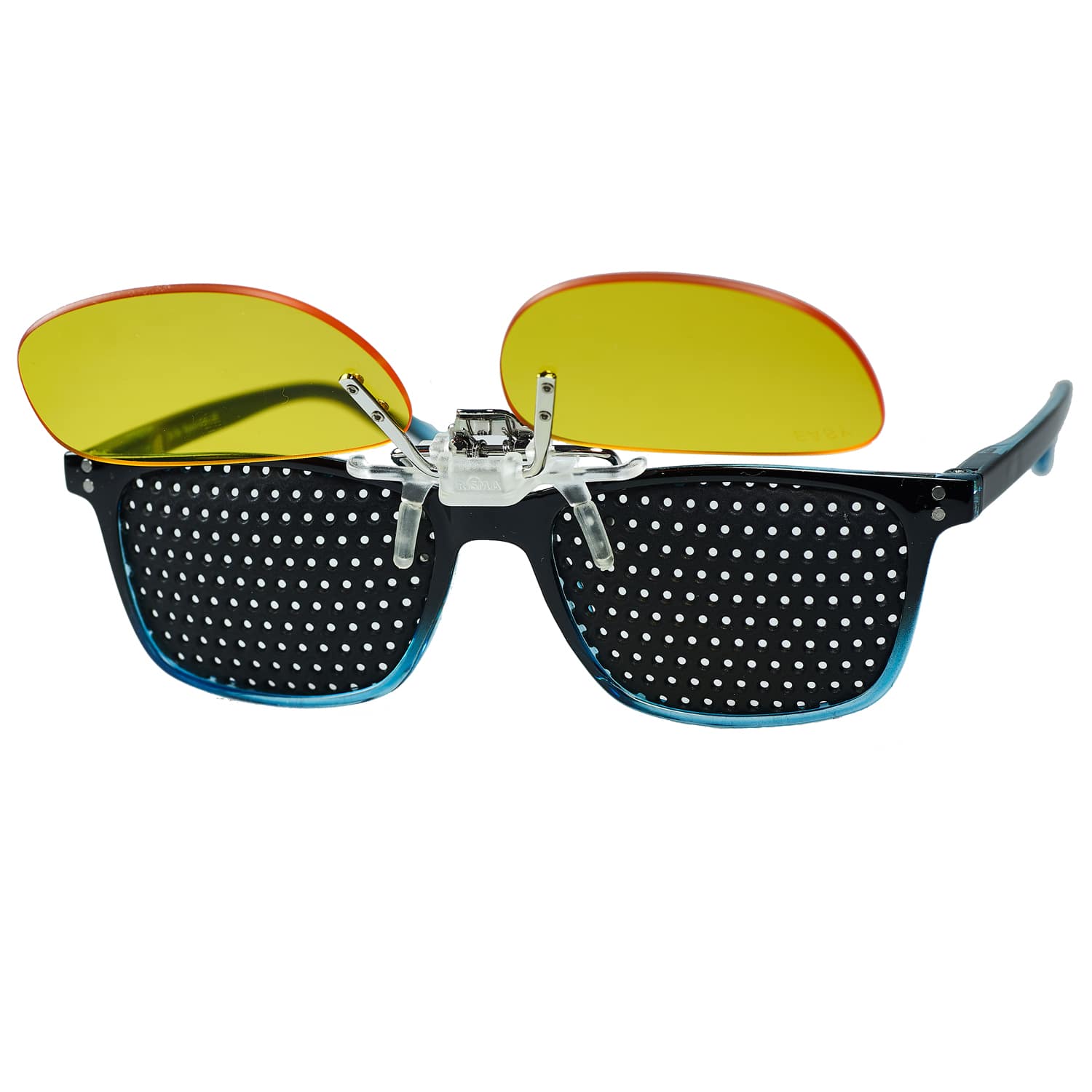 Rasterbrille ABG + Gamer Clip ON hochgeklappt