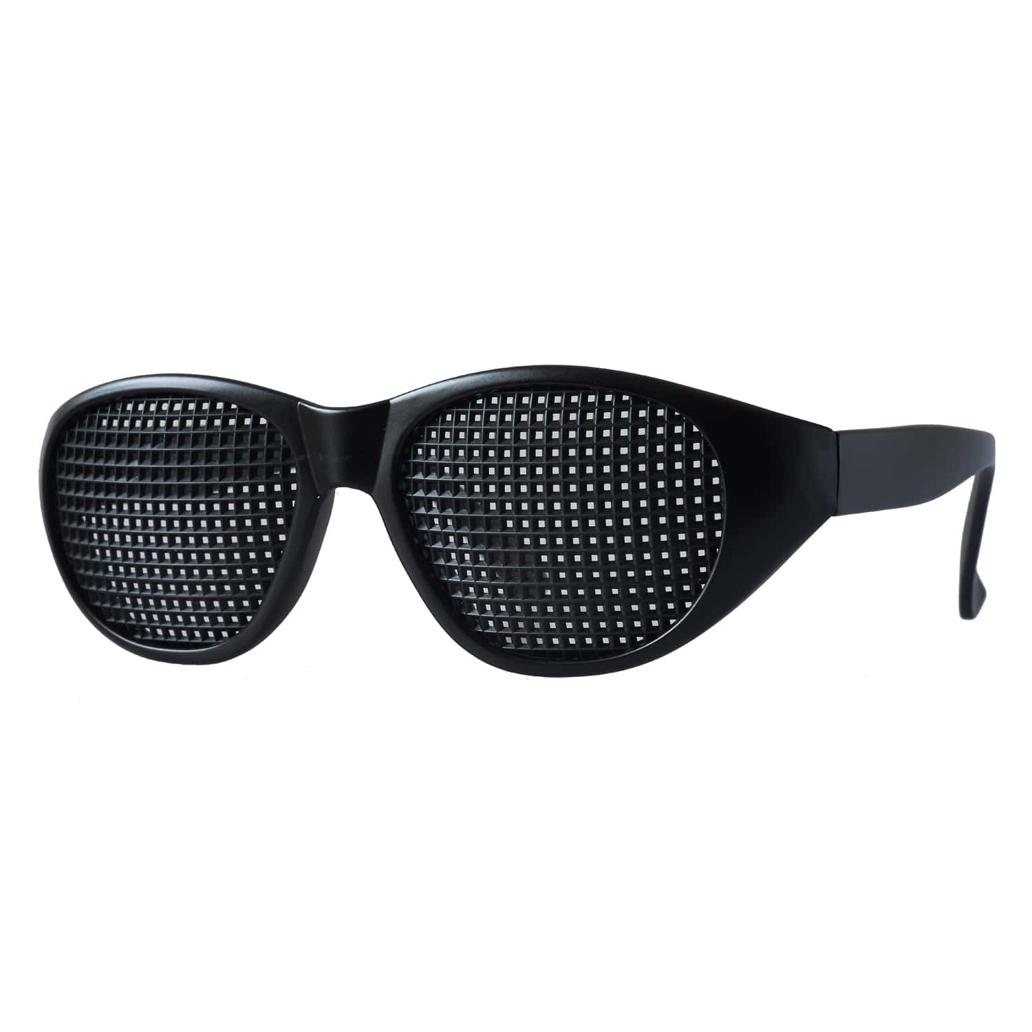 Rasterbrille JGP von BioTec kaufen – hochwertige Augentraining-Brille im Pantostil zur Unterstützung der Sehgesundheit Rasterbrille JGP von BioTec mit pyramidalem quadratischem Raster – schwarze Trainingsbrille im Pantostil zur Förderung der natürlichen Sehkraft