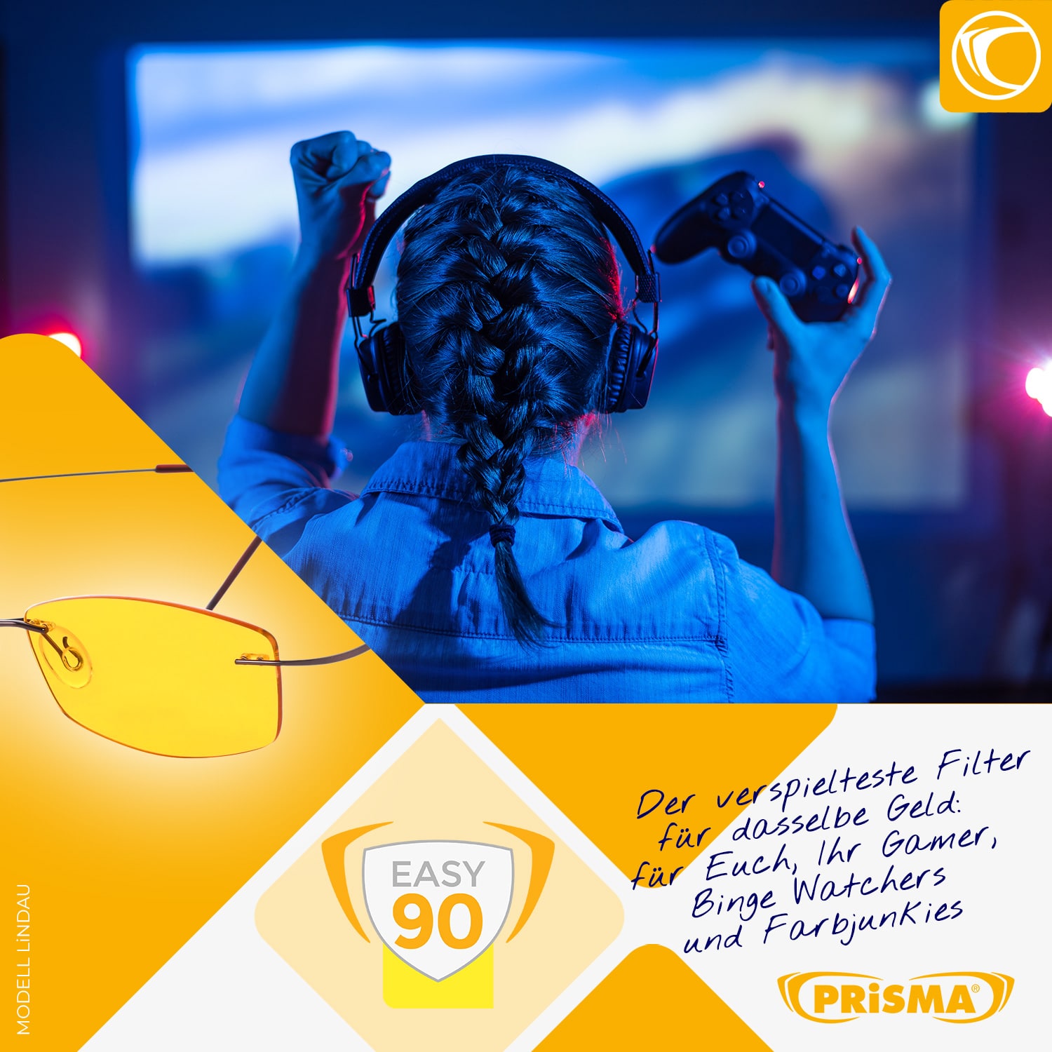 Blaulichtschutzbrille LINDAU EASY90 aus Titan mit vollentspiegelten Gläsern und UV400-Schutz