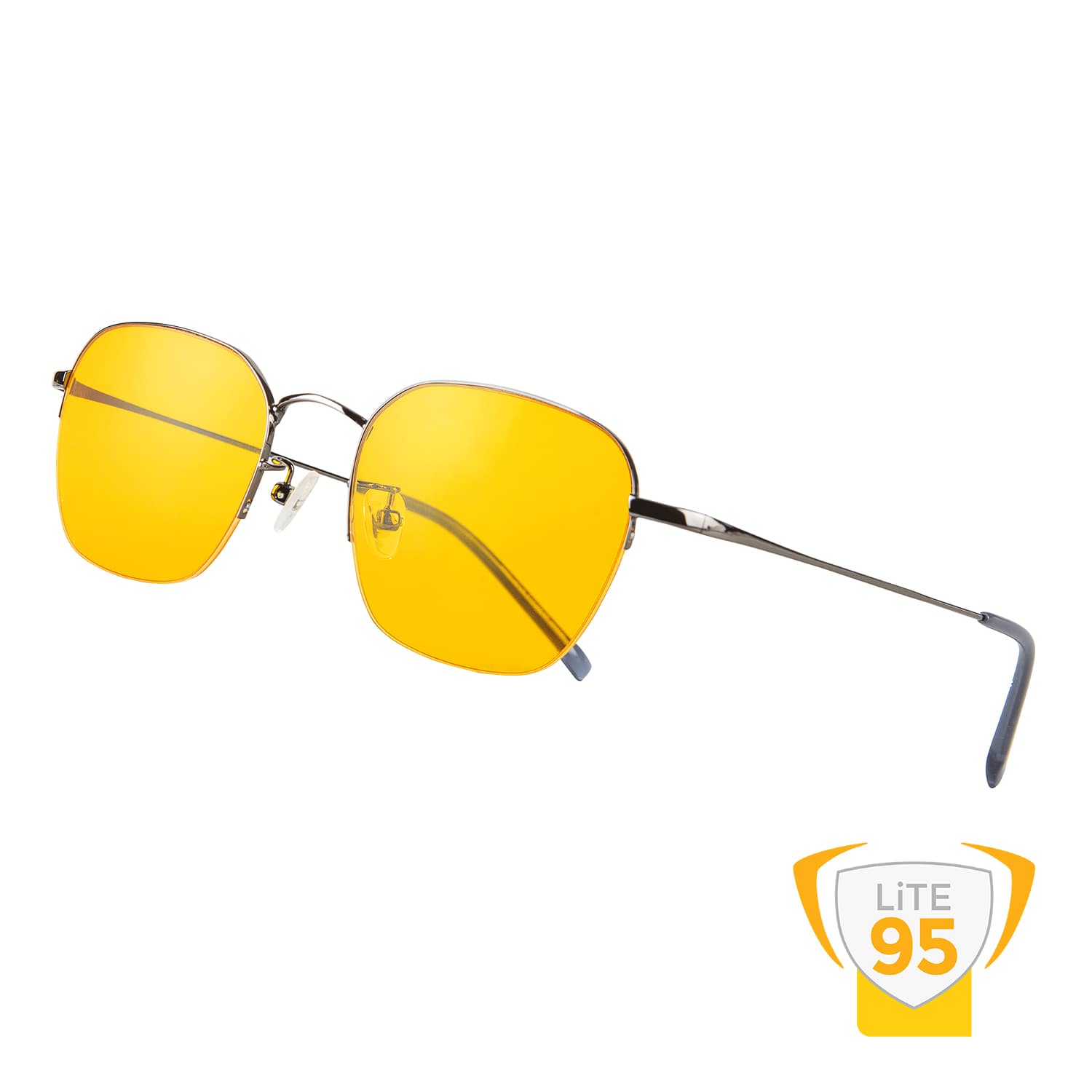 KAHLA LITE95 Blaulicht Filterbrille – elegantes Unisex-Modell mit 95 % Filterleistung KAHLA LITE95 Blaulichtfilter-Brille – filigrane Metallfassung, gelb-amber Gläser, 95 % HEVL-Schutz