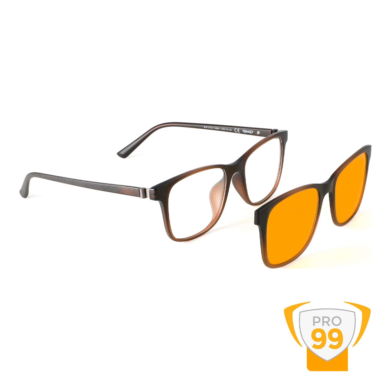 PRO99 VARiA1 blue light filter glasses for spectacle wearers with magnetic clip
