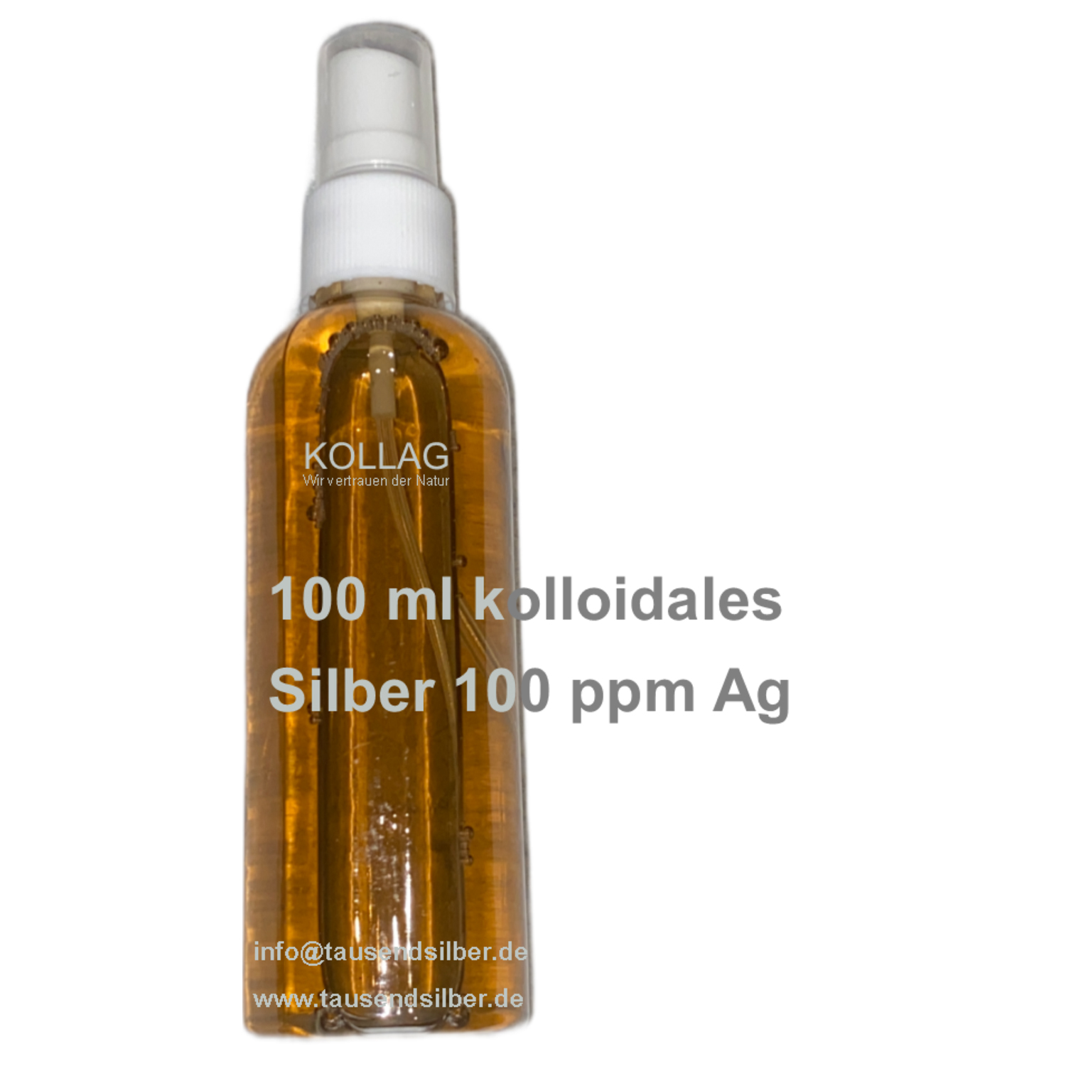 Kolloidales Silber 100 ppm Ag 100ml – hochwertiges Silberwasser in praktischer Sprayflasche