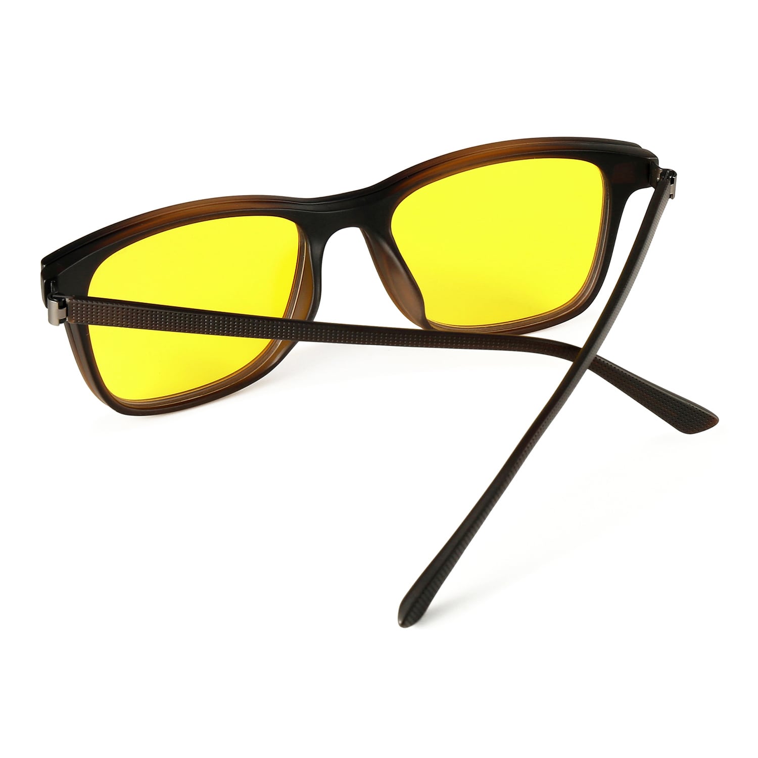 Rear view of PRiSMA VARIA1 DRIVE85 driving glasses – flexible frame with silicone pads and magnetic fixing points for a secure fit while driving