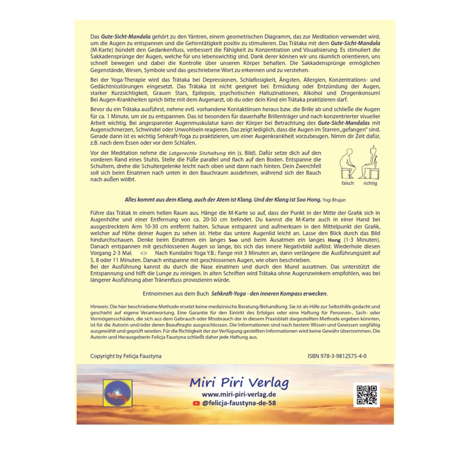 Gute Sicht Mandala Meditationskarte Beschreibung