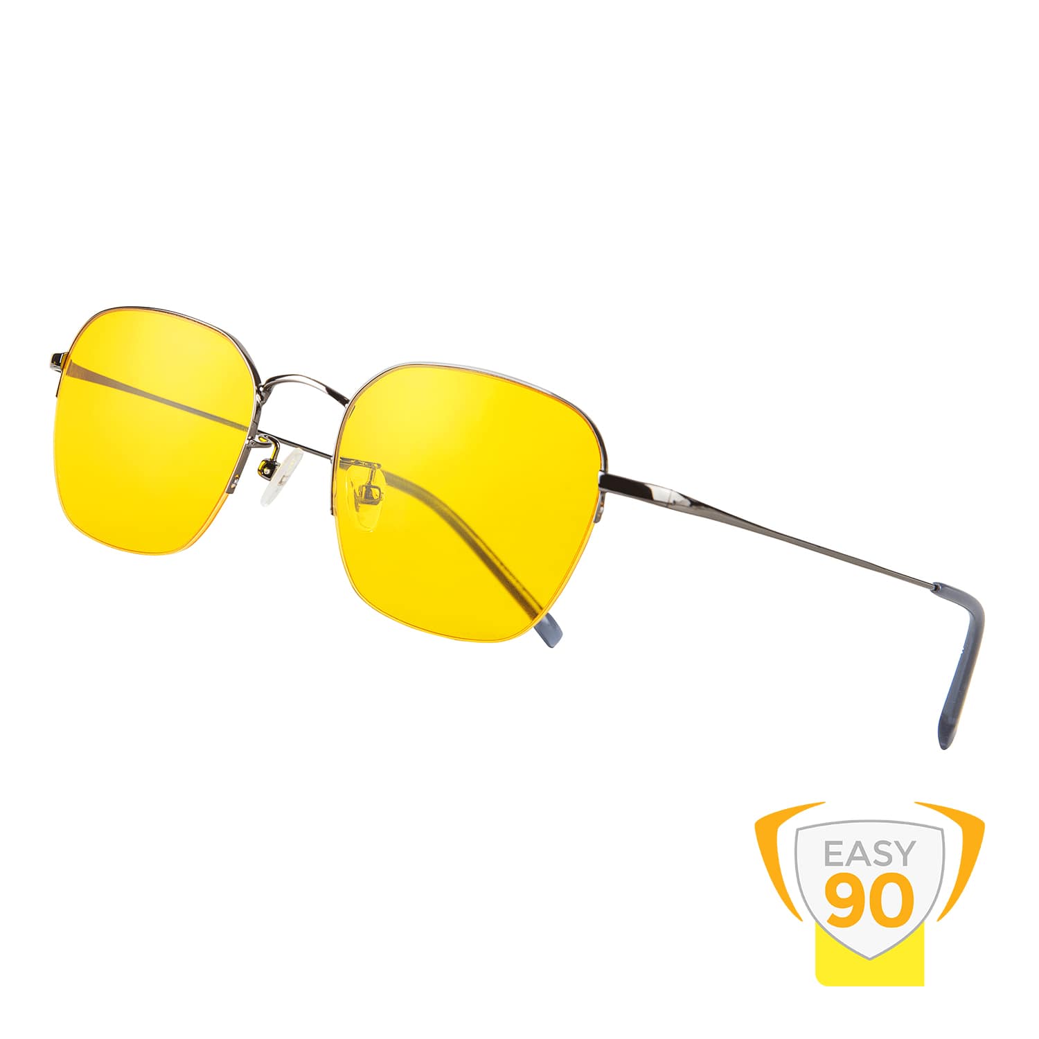 Gamer-Blaulichtfilterbrille KAHLA EASY90 mit 90 % Blaulichtschutz, bernsteinfarbenen Gläsern und eleganter Metallfassung